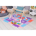 Velká pěnová vzdělávací podložka puzzle skládací pro děti a kojence fialová