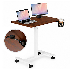 Mobilne biurko 70x48 cm stolik pod laptopa regulacja wysokości 71,5-112 cm brązowy blat ModernHome Mobilne biurko 70x48 cm stolik pod laptopa regulacja wysokości 71,5-112 cm brązowy blat ModernHome