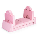 Sofa składana modułowa dla dzieci duża 2-osobowa DIY 10 miękkich poduch - różowa ECOTOYS