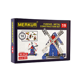 Stavebnice MERKUR 019 Mlýn 10 modelů 182ks v krabici 26x18x5cm