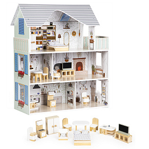 Domek pro panenky s nábytkem Rezidence Emma ECOTOYS