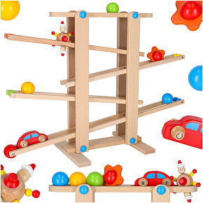 Tor kulkowy drewniany kulodrom montessori XXL Tor kulkowy drewniany kulodrom montessori XXL