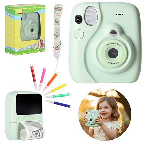Digitální instantní fotoaparát 16x náplně fixy zelený 8GB