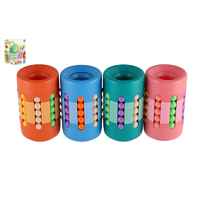 Hlavolam věž/Stojánek na tužky plast 10cm 4 barvy v krabičce 7x11x6,5cm