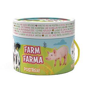 Postřeh! Farma karetní hra na postřeh v v papírovém tubusu 12x10,5cm