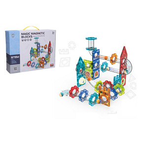 Kuličková dráha magnetická plast 74ks s doplňky v krabici 31x25x8cm Kuličková dráha magnetická plast 74ks s doplňky v krabici 31x25x8cm