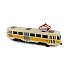 Kovová česká retro tramvaj žlutá 16 cm - otevírací dveře