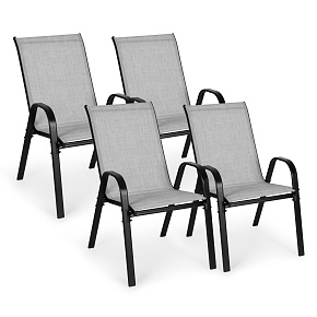 Sada 4 zahradních židlí na terasu balkon světle šedá MultiGarden