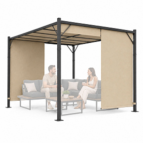 Zahradní pergola terasová 3x4 m ocelová altán střecha béžová MultiGarden
