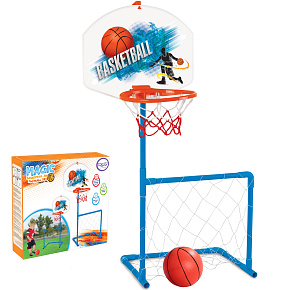WOOPIE Sada 2v1 Basketbalový Koš Fotbalová Branka + Míč