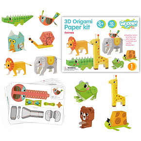 WOOPIE ART&FUN Kreativní Sada Origami 3D Udělej si Sám 10 Zvířátek