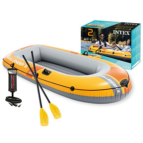 Nafukovací člun Challenger 2 pro 2 osoby, pumpa, 2 pádla INTEX 66312