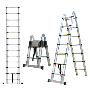 Herzberg HG-5440: Zatahovací hliníkový teleskopický žebřík - 4,4 m