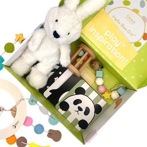 CLASSIC WORLD Dárek pro miminko Box Baby Shower Kousátko Mazlíček