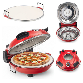 Pec na pizzu piecyk + kámen 420° přenosný 1200W pizza silný sklo