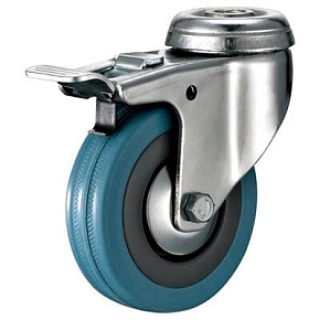 Zestaw jezdny z kołem szarym śr. 50mm/40kg, otwór mocujący z hamulcem