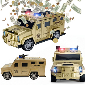 Lebula skarbonka na monety banknoty auto truck gold prezent na pieniądze otwierana interaktywna