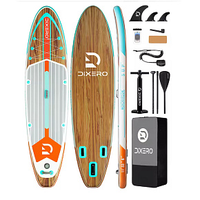 Lebula sup deska pompowana do pływania paddle stand up zestaw 335cm imitacja drewna