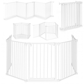 Branka ohrádka ochranná bariéra pro děti a zvířata 5 panelů 60 cm kov bílý ECOTOYS
