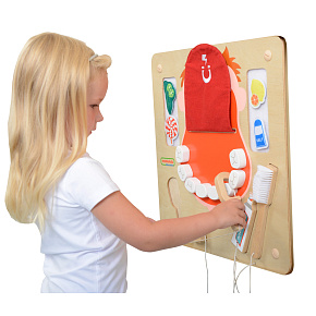 MASTERKIDZ Hygiena Ústní Dutiny Nástěnná Senzorická Tabule Flex Montessori