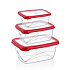 Herzberg HG-L772: 3 Pieces Extra BPA-Free Deep Bio Saver Food Storage Box Set  (Ivory)