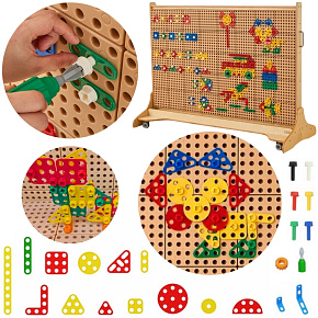 MASTERKIDZ Sada Geometrických Tvarů Kostek pro Nástěnné Panely STEM 260 ks.