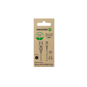 Datový kabel USB / micro USB 1,2 m, černý (ECO BALENÍ)