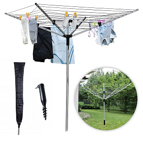 Suszarka ogrodowa na pranie 60 m powierzchni suszenia świder do montażu + pokrowiec gratis MultiGarden
