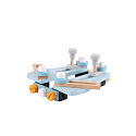 Mini dílenský stůl nástrojový dřevěný konstrukční set 52 prvků ECOTOYS