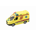 Auto ambulance plast 20cm na setrvačník na baterie se zvukem se světlem v krabici 26x15x12cm