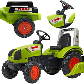 Falk Šlapací Traktor Claas s Přívěsem Velký Traktor Hračka 3+