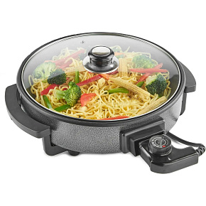 Royalty Line RL-PP18214: Víceúčelová elektrická pánev na občerstvení/pizzu XXL – 1500W – ?42cm