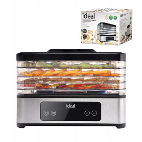 VELKÁ Sušička na houby, ovoce, zeleninu IDEAL INOX + termoventilátor 400W + časovač