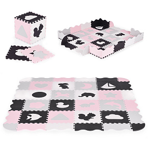 Mata piankowa z płotkiem puzzle suchy basen 36 elementów ECOTOYS