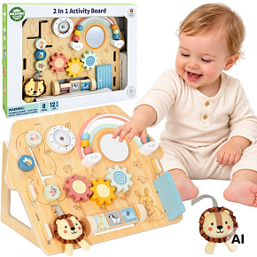 WOOPIE GREEN Tablica Manipulacyjna Edukacyjna Sensoryczna Domek Montessori 2w1 8 el. WOOPIE GREEN Tablica Manipulacyjna Edukacyjna Sensoryczna Domek Montessori 2w1 8 el.