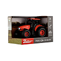Traktor Zetor plast 9x14cm na setrvačník na bat. se světlem se zvukem v krabici 18x12x10,5cm