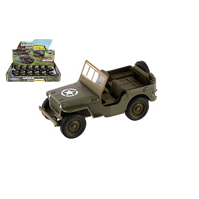 Auto Welly Jeep 1941 Willys MB terénní vojenské plast/kov 10cm zpětné natažení 12ks v boxu Auto Welly Jeep 1941 Willys MB terénní vojenské plast/kov 10cm zpětné natažení 12ks v boxu