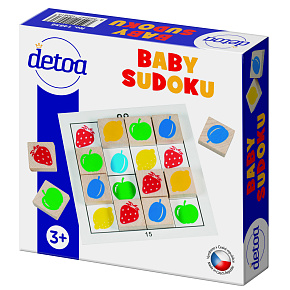 Baby sudoku logická hra dřevo 25ks v krabičce 15x15x4cm Baby sudoku logická hra dřevo 25ks v krabičce 15x15x4cm