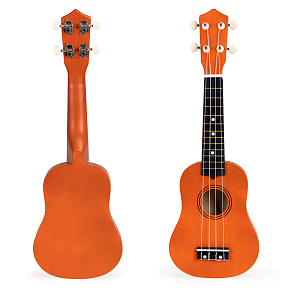 Dřevěná ukulele kytara pro děti, 4 nylonové struny ECOTOYS