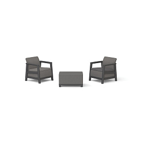Scandi Linea balkonový set Mountain šedá / grafit / světle šedé podušky