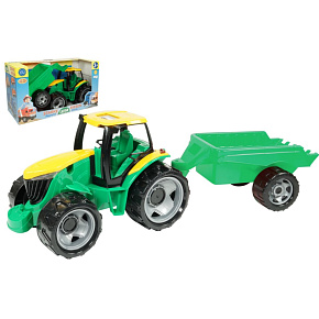 Traktor plast bez lžíce a bagru s vozíkem v krabici 71x35x29cm Traktor plast bez lžíce a bagru s vozíkem v krabici 71x35x29cm