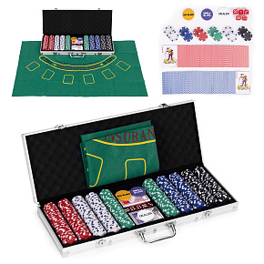Sada na poker blackjack 500 žetonů 2 balíčky karet kostky hrací podložka uzavíratelný kufřík Sada na poker blackjack 500 žetonů 2 balíčky karet kostky hrací podložka uzavíratelný kufřík
