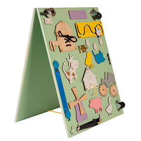 Tablica manipulacyjna drewniana dwustronna farma zielona 28 x 37,5 x 50 cm Tablica manipulacyjna drewniana dwustronna farma zielona 28 x 37,5 x 50 cm