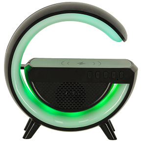 LED herní lampa RGB reproduktor bezdrátová nabíječka černá