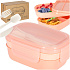 Lunch box śniadaniówka pudełko śniadaniowe z przegródkami dzielone 1900ml pomarańczowe