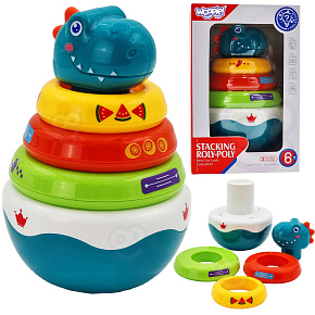 WOOPIE BABY Senzorická hračka Dino Skládačka Pyramida pro kojence