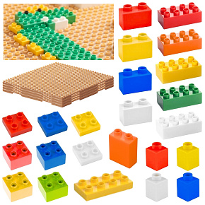MASTERKIDZ Zestaw Klocków Konstrukcyjnych STEM 135 el. z Nakładką na Panel 4 szt.
