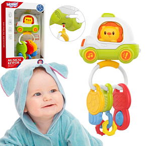 Woopie Baby Interaktivní Hračka Pilot Autíčko s Klíčky Chrastítko Kousátko