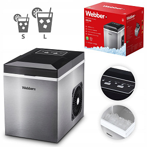 Výrobník ledu domácí stroj na kostky drcený led 10 kg 165W WEBBER