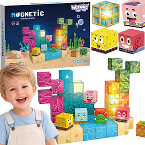 Woopie Magnetické Kostky 54 ks Montessori Oceán Skládačka Hra 3D